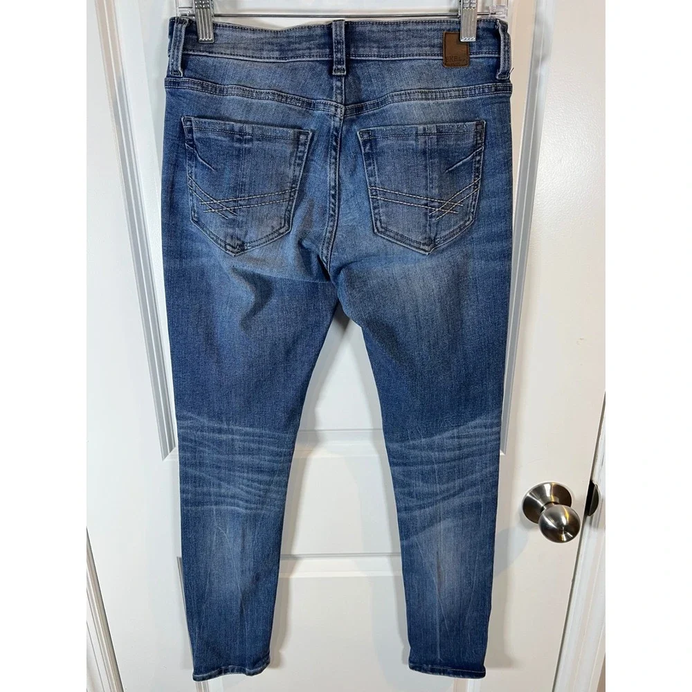 BKE Womens‎ Stella Skinny Jeans Whiskered Blue 27S